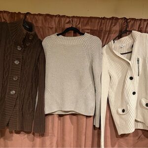 GAP Brown and Cream Women's Sweater Trio